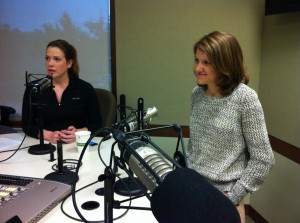 Washington Post Web Producer Margaret Ely, right, listens to It's All Journalism producers Megan Cloherty, left; Michael O'Connell and Anna Miars, during a recent podcast recording. (Photo by Anna Miars/It's All Journalism).