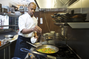 The subject of KPCC's Make Al Care campaign, Chef Al Gordon, is the founder of Community in Los Feliz. Like the majority of voters in Los Angeles, he doesn't come out for local elections. (Photo by Maya Sugarman/KPCC)