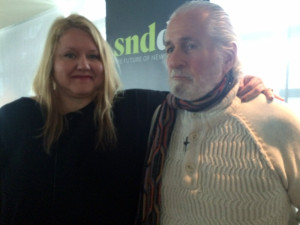 Richard Saul Wurman and Kris Viesselman present at keynote conversation during the 2015 Society for News Design's annual workshop in Washington, D.C. (Photo by Michael O'Connell)