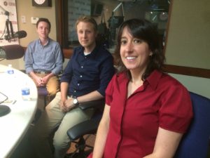 From left, Ben Myers, Jon Davenport and Sara Lipka of the Chronicle for Higher Learning.