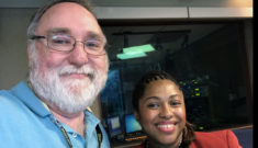 It's All Journalism host Michael O'Connell smiles with his former classmate Norma Porter, publisher of Black Dance Magazine.